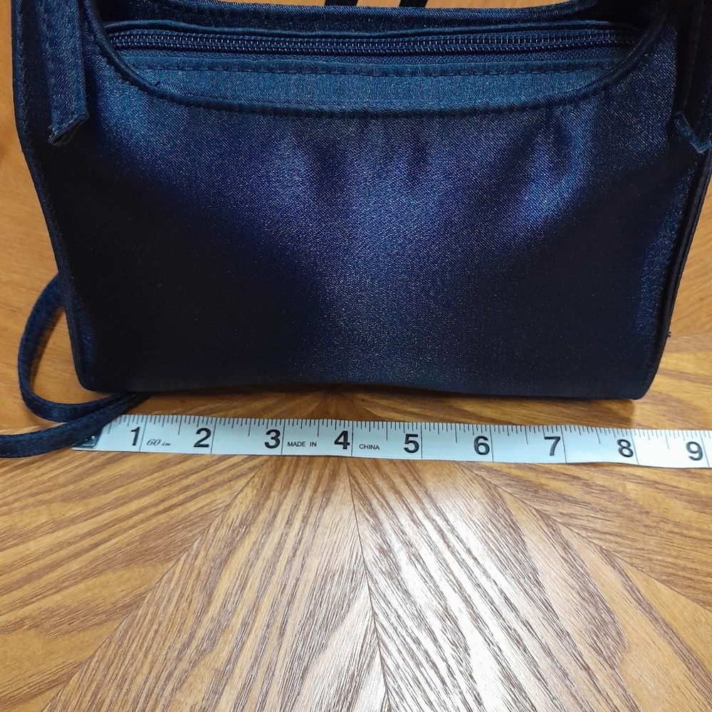 Elegant Dark Blue Satin Crossbody Bag  Size:OS  Kf Ltd - Picture 7 of 8